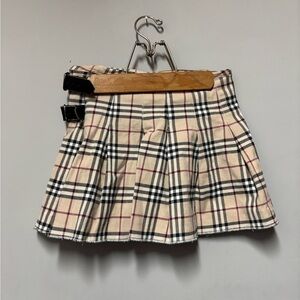 Burberry Tan and Black Skater Mini Skirt